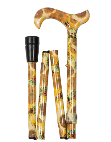 Fashion Folding Derby Walking Stick | Yellow Sunflowers by van Gogh
