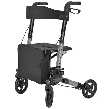 Foldy Easy Folding Lightweight Rollator | Metalic Silver