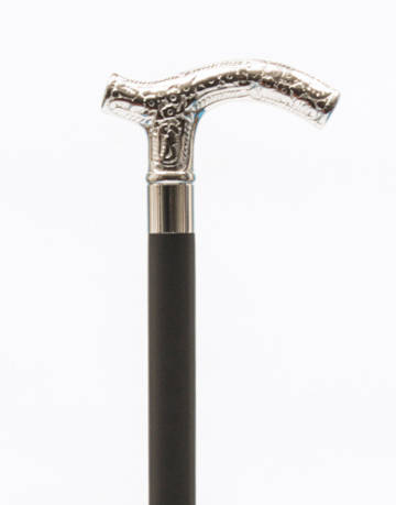Chrome Plated Crutch Handle, Black Shaft