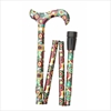 Fashion Folding Derby Walking Stick, Red &amp; Green Circles