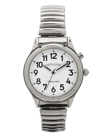 Verbalize Ladies Talking Watch in Silver