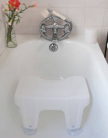 Bath seat with suction cups