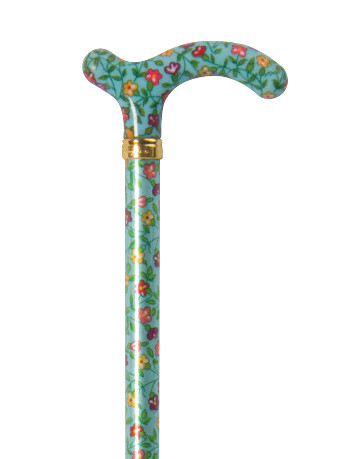 Chelsea Slimline Adjustable Walking Stick, Peppermint Floral