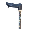 Orthopaedic Handle Black Floral Walking Stick