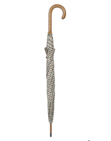 Ladies Umbrella, Blue, Cream and Tan Check