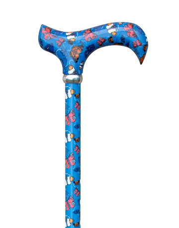 Fashion Derby Adjustable Walking Stick, Butterflies