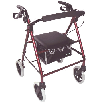 Large Wheel Rollator with Loop Brakes | Red