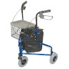 Lightweight 3 Wheeled Walker with Basket and Bag